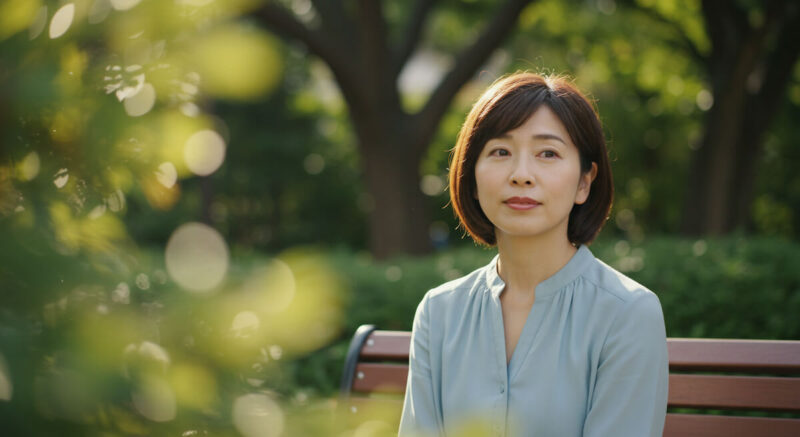 物思いにふける40代の主婦